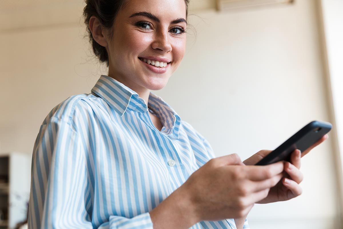woman gets information on TMS therapy