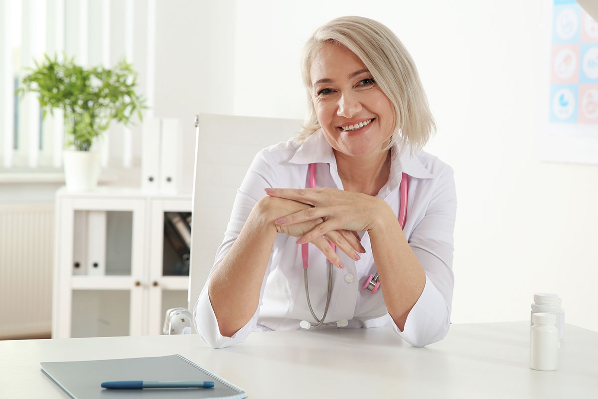 woman doctor smiling